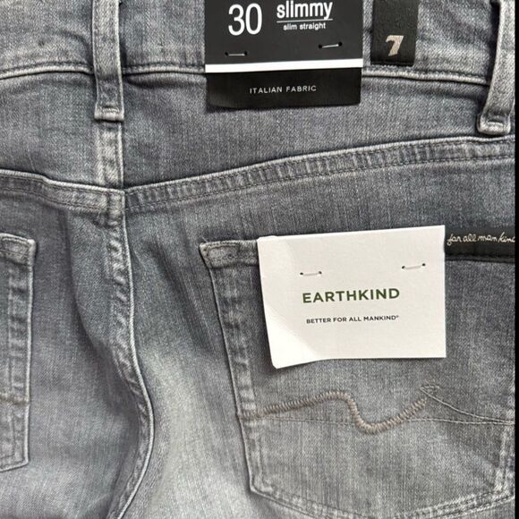 7 For All Mankind Jeans Stretch Tek Slimmy In Ampersand Grey Men’s Size 30 - Picture 5 of 15